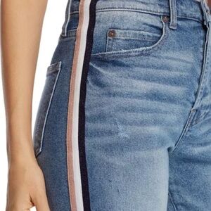 Pistola High Rise Blue Jeans with Stripes